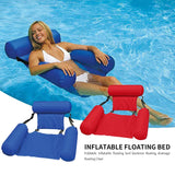 Water Hammock Recliner Swimming Pool Inflatable Mat Floating Bed Chair Foldable Summer Swimming Air Mattress Sleeping Cushion