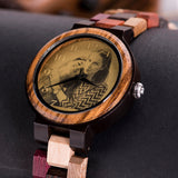 BOBO BIRD Couple Watch Relógio masculino Print Picture Quartz Wood Wristwatch Valentine&#39;s Couple Gifts Custom Logo Dropshippping