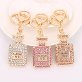 3Colors Rhinestone Crystal Twinkling Perfume Bottle Keychain  Keyring Gift