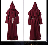 Wizard Costume Halloween Cosplay Medieval Monk Friar Robe Priest Costume Ancient Clothing Christian Suit