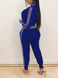 2022 Tracksuits Women Elegant Two-Pieces Suit Sets Female Stylish Plus Size Greek Fret Print Coat & Pant Zip Sets Joggers Women