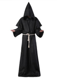 Wizard Costume Halloween Cosplay Medieval Monk Friar Robe Priest Costume Ancient Clothing Christian Suit