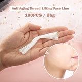 2/5/100pc/pack No Needle Silk Fibroin Line Carving Essence Collagen Facial Thread Lift Anti Aging Hyaluronic Tightening SkinCare
