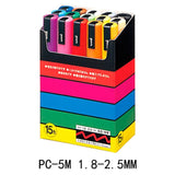 UNI POSCA Marker Pen PC-1M PC-3M PC-5M Set POP Poster Advertising Paint Pen Comic Painting Round Head Stationery Caneta Posca