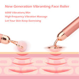 Electric Vibrating Jade Roller Natural Rose Quartz Crystal Stone Facial Jade Massager Derma Roller Skincare Tool Wrinkle Removal