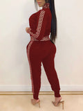 2022 Tracksuits Women Elegant Two-Pieces Suit Sets Female Stylish Plus Size Greek Fret Print Coat & Pant Zip Sets Joggers Women