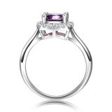 Nasiya New Trendy Hot Sale Wedding Rings Created Amethyst Ring For Women Fashion Silver Jewelry With Gemstone Party Gift