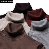 6-color Turtleneck Sweater Male Autumn and Winter New Style Fashion Casual Slim Fit Solid Color Warmth Pullover Male Brand