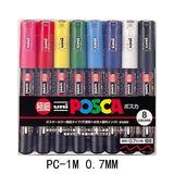 UNI POSCA Marker Pen PC-1M PC-3M PC-5M Set POP Poster Advertising Paint Pen Comic Painting Round Head Stationery Caneta Posca