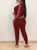 2022 Tracksuits Women Elegant Two-Pieces Suit Sets Female Stylish Plus Size Greek Fret Print Coat & Pant Zip Sets Joggers Women