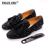 Mens Tassel Loafers Sequin Casual Shoes British Style Gentleman Wedding Dress Shoes Breathable Party Dinner Formal Shoes for Men