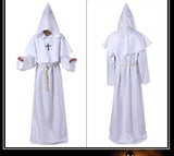 Wizard Costume Halloween Cosplay Medieval Monk Friar Robe Priest Costume Ancient Clothing Christian Suit