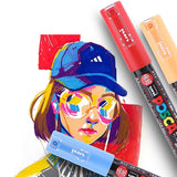 UNI POSCA Marker Pen PC-1M PC-3M PC-5M Set POP Poster Advertising Paint Pen Comic Painting Round Head Stationery Caneta Posca