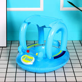 Kiddie Float, Baby Inflatable Swim Ring Float Seat with Awning for Swimming Pool Mat Bathtub Infant Tank Summer Water Play Game