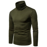 Men&#39;s Slim Fit Long Sleeve Mock Turtleneck Pullover Sweater Solid Color Knitted Thermal Underwear Sweater