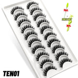 Lashes 5/10 Pairs 3D Faux Mink Lashes Fluffy Soft Wispy Volume Natural long False Eyelashes Eye Lashes Reusable Eyelashs Makeup