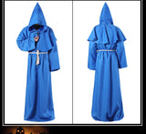 Wizard Costume Halloween Cosplay Medieval Monk Friar Robe Priest Costume Ancient Clothing Christian Suit