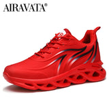 Men's Flame Printed Sneakers Flying Weave Sports Shoes Comfortable Running Shoes Outdoor Men Athletic Shoes