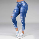 Washed Ripped Jeans Women S-5XL Korean High Waist Trousers Skinny Denim Jeans Black Blue Hollow Bleached Pencil Pants 2022