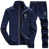 Male Autumn Two Piece Clothing Casual Track Suit Sportswear Sweatsuits Men Tracksuits with Pants New Gyms Set Thicken Fleece