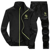 Male Autumn Two Piece Clothing Casual Track Suit Sportswear Sweatsuits Men Tracksuits with Pants New Gyms Set Thicken Fleece