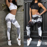 Digital Print Stretch Leggings & Bra