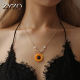 Romantic Sunflower Pendant