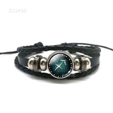 12 Zodiac Signs Constellation Charm Bracelet Men Women Fashion