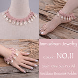 Wedding Shell Crochet Wedding Barefoot Sandals Nude Shoes Foot Jewelry Necklace Bracelet Victorian Lace Bridal Beach Accessories