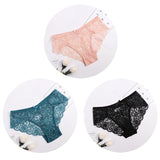 3pcs/Pack! Sexy Women Lace Panties Underwear Lace  Briefs S M L XL Transparent  Floral Bow Soft Lingerie