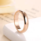 High quality 4mm Wholesale Simple Ring Fashion Rose Gold Ring Men&#39;s and Women&#39;s Exclusive Couple Wedding Ring