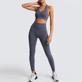 Yoga Sets Women's 2 Piece Set Leggings + Elastic Sports Bras Woman Gym Clothing Fitness Sportswear Workout Seamless Sports Suits