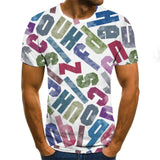 New Letter Short Sleeve T-Shirts 3D Print