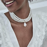 Multi layer White Imitation Pearl