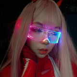 SO&EI LED Luminous Sunglasses Vintage Punk Goggles Men Women Fashion Party Christmas Colorful Light Up Glasses Shades UV400