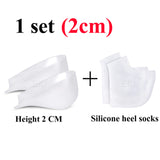 EiD Invisible Height Increase Silicone Socks Gel Heel Pads Orthopedic Arch Support Heel Cushion Soles Insole Foot Massage Unisex