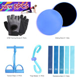 5PCS Yoga Ball Magic Ring Pilates Circle Exercise Equipment Workout Fitness Training Resistance Support Tool Stretch Band Gym
