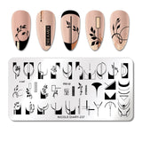 French Line Flower Nail Stamping Plates