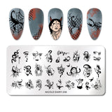 French Line Flower Nail Stamping Plates