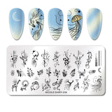 French Line Flower Nail Stamping Plates