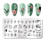 French Line Flower Nail Stamping Plates