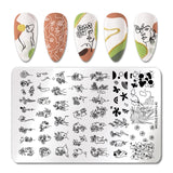 French Line Flower Nail Stamping Plates