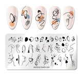 French Line Flower Nail Stamping Plates