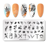 French Line Flower Nail Stamping Plates