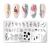 French Line Flower Nail Stamping Plates