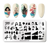 French Line Flower Nail Stamping Plates