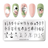 French Line Flower Nail Stamping Plates