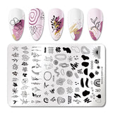 French Line Flower Nail Stamping Plates