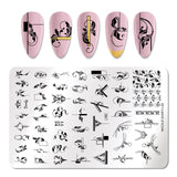 French Line Flower Nail Stamping Plates