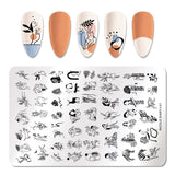 French Line Flower Nail Stamping Plates